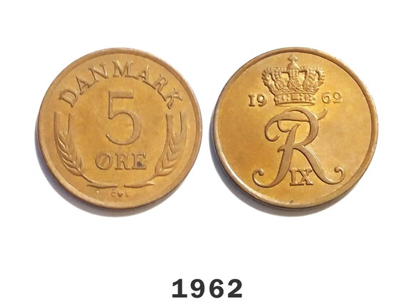 デンマーク 5 オーレ 1960、1962、1963、1964、1965、1966、1967、1968