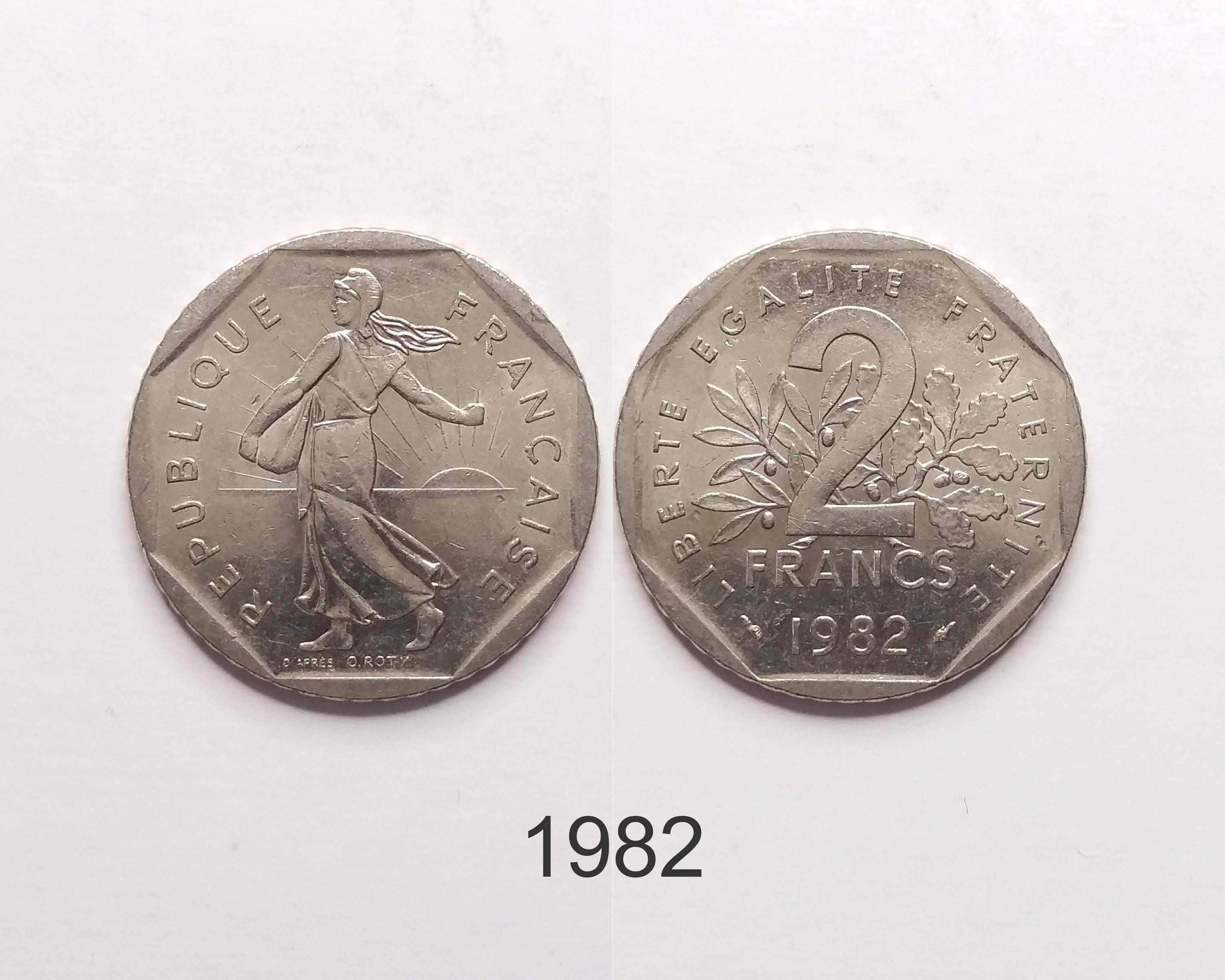 France 2-francs, 1979, 1980, 1981, 1982, French Fifth Republic