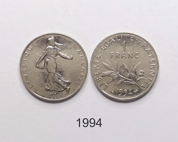 フランス 1 フラン、1964 年、1975 年、1976 年、1977 年、1991 年
