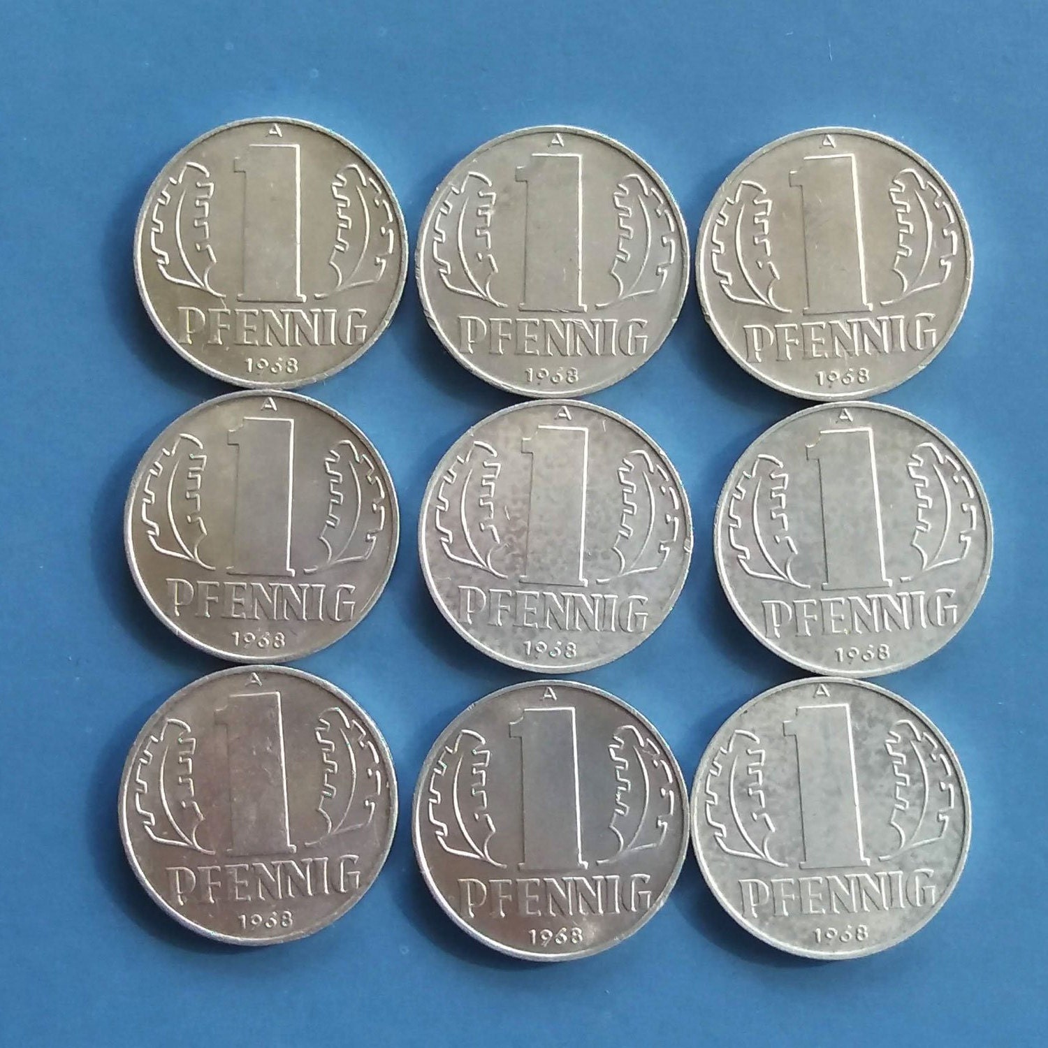f*i様 1874年 ドイツ帝国20ペニヒ 銀貨 3枚セット ドイツ 1 ペニヒ、1968 年、1975 年、ドイツ民主共和国 (DDR)、ドイツ