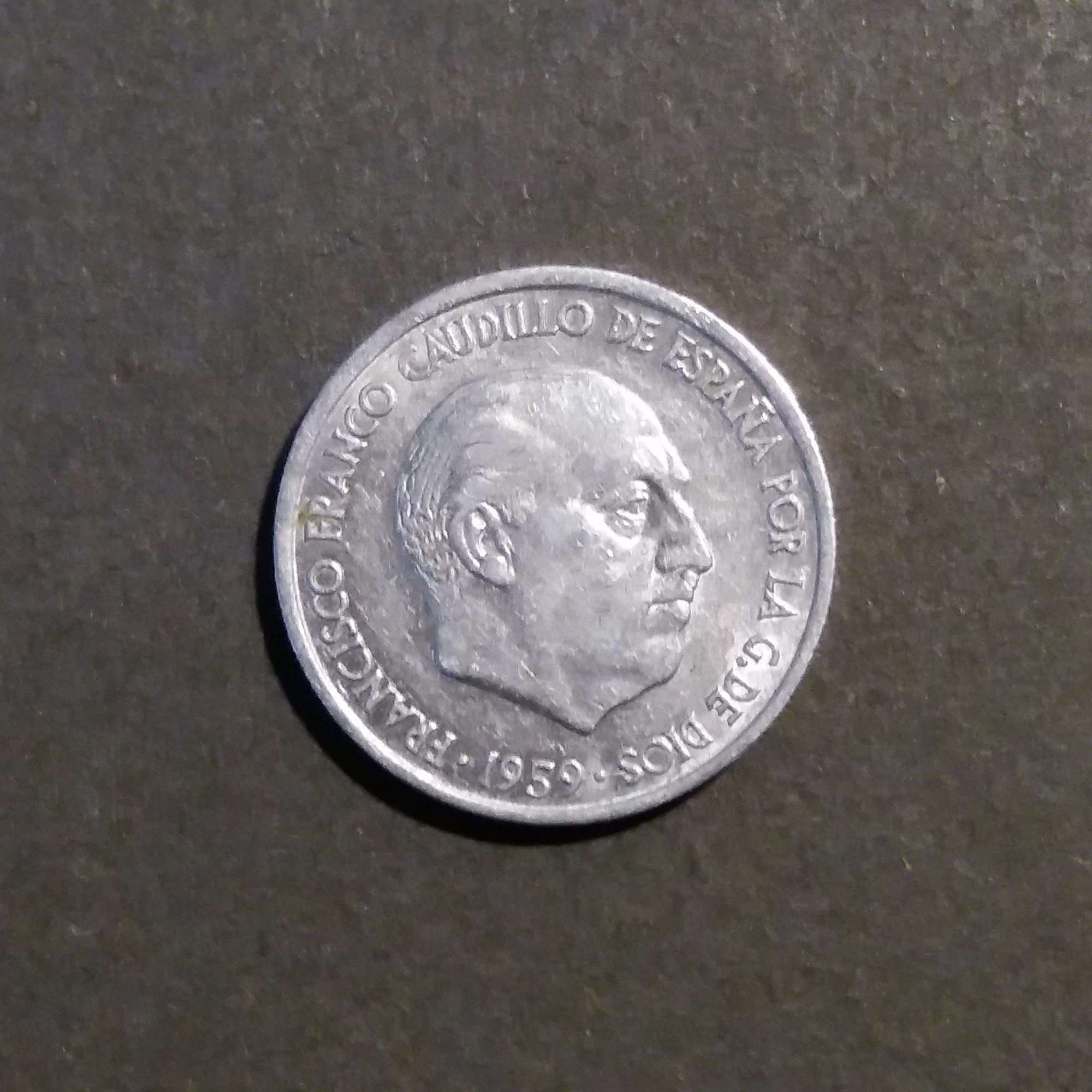 Spanish 10 Centimos from 1959,  Francisco Franco, Vintage Coin from Spain, Pre-Euro Coin