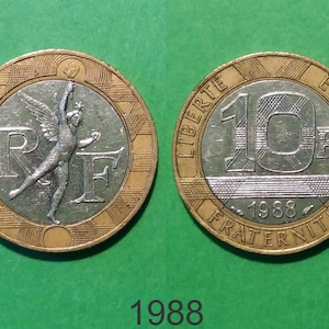 Francja 10 franków, 1988, 1990, Piąta Republika, Monety zabytkowe Republiki Francuskiej, Republique Francaise, Monety sprzed wprowadzenia euro