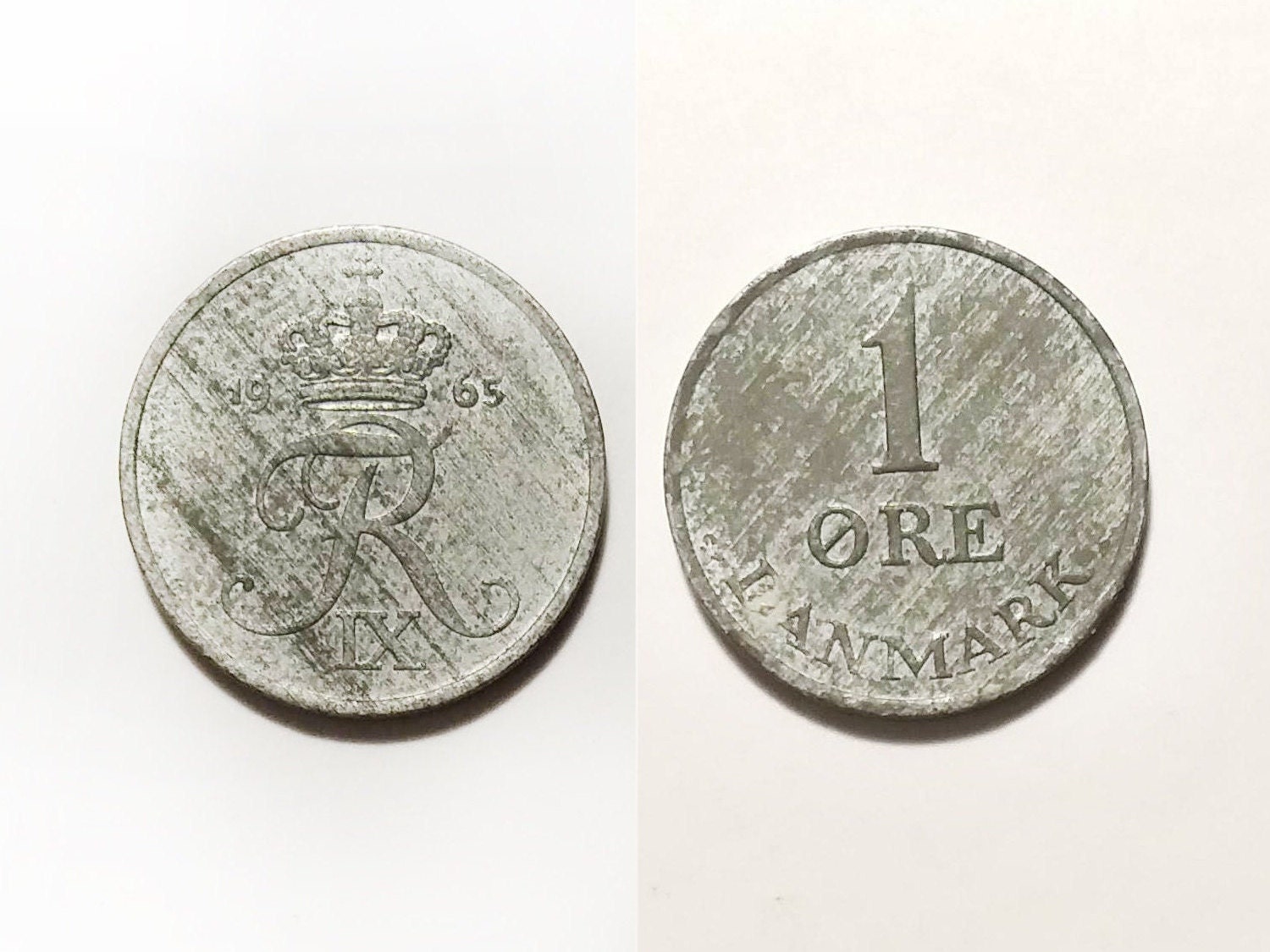 Danish 1 Ore 1958, 1959, 1960, 1961, 1962, 1963, 1964, 1965. Vintage ...