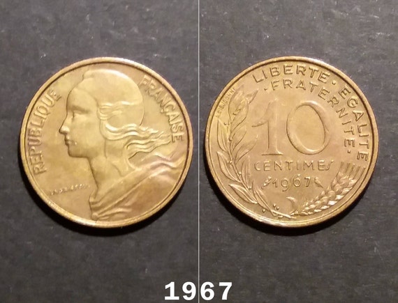 フランス 10 サンタイム、1967 年、1969 年、1974 年、1982 年、1984