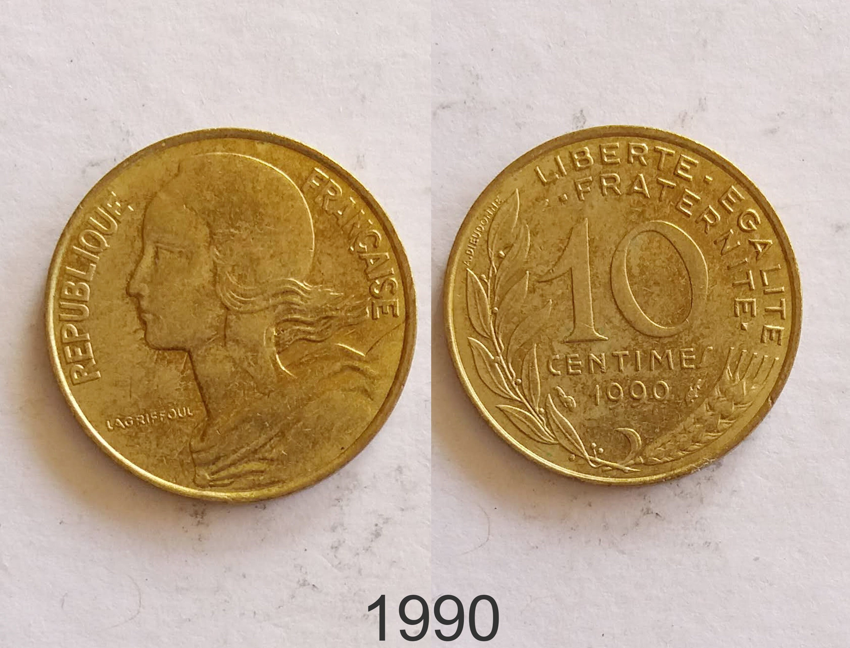 フランス 10 サンタイム、1967 年、1969 年、1974 年、1982 年