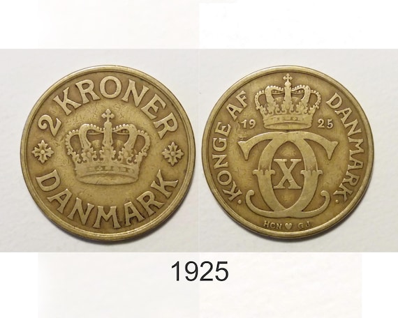 デンマーク 2 クローネ 1924、1925、1926、1936、1938、1939、1940