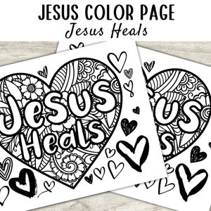 Jesus Heals Coloring Page, Printable Bible Coloring Page, Christian Kids Activity, Sunday School Craft
