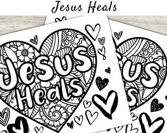 Jesus Heals Coloring Page, Printable Bible Coloring Page, Christian Kids Activity, Sunday School Craft