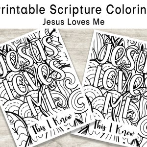 Printable Jesus Loves Me Coloring Page, Scripture Verse Coloring, Sunday School Activity, Bible Craft, Kids Church, Scripture Craft