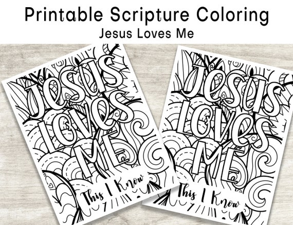 Printable Jesus Loves Me Coloring Page Scripture Verse - Etsy Australia