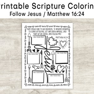 Follow Jesus Coloring Page Printable Bible Coloring Page Christian