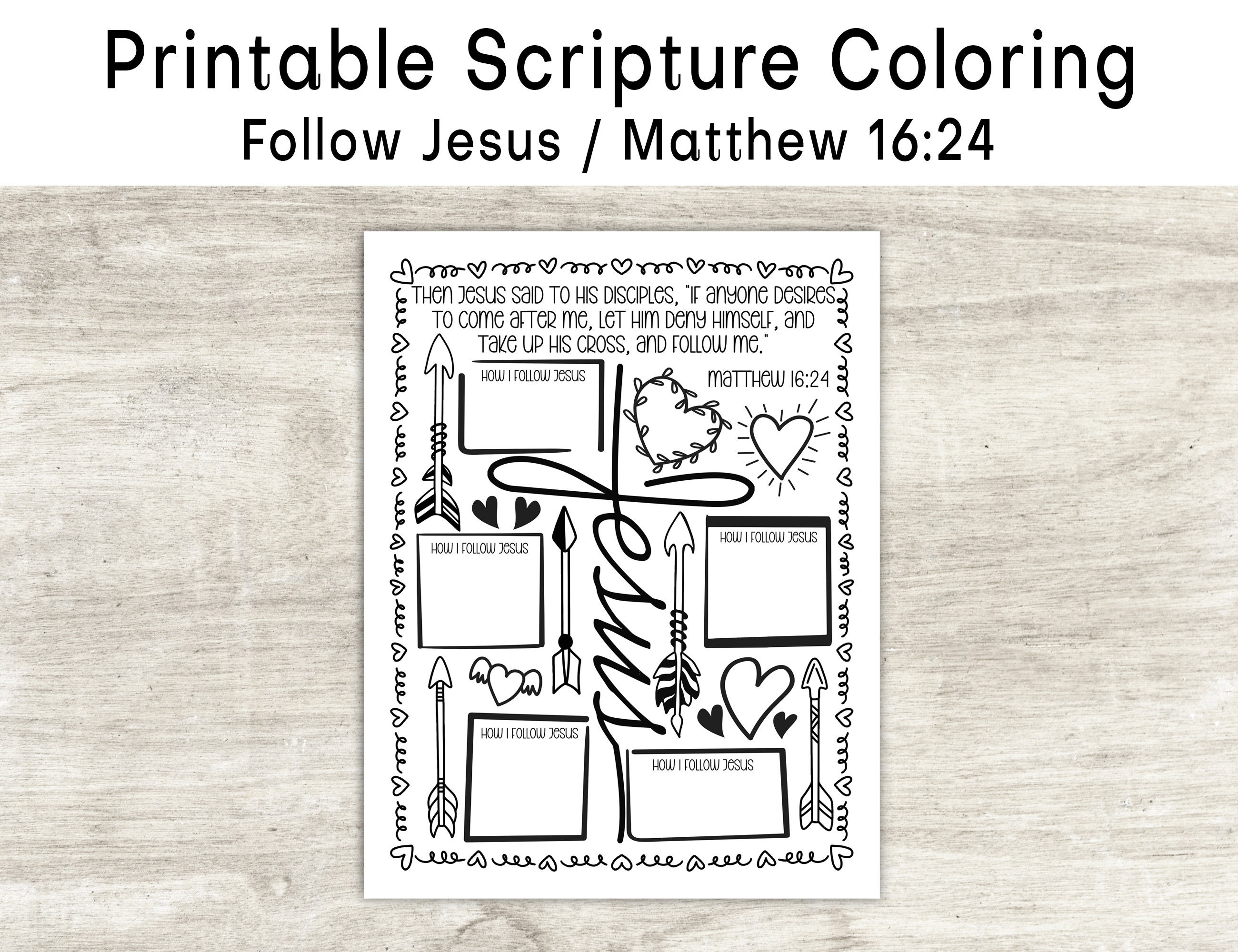Follow Jesus Coloring Page Printable - Il Fullxfull.4700102614 Knfd