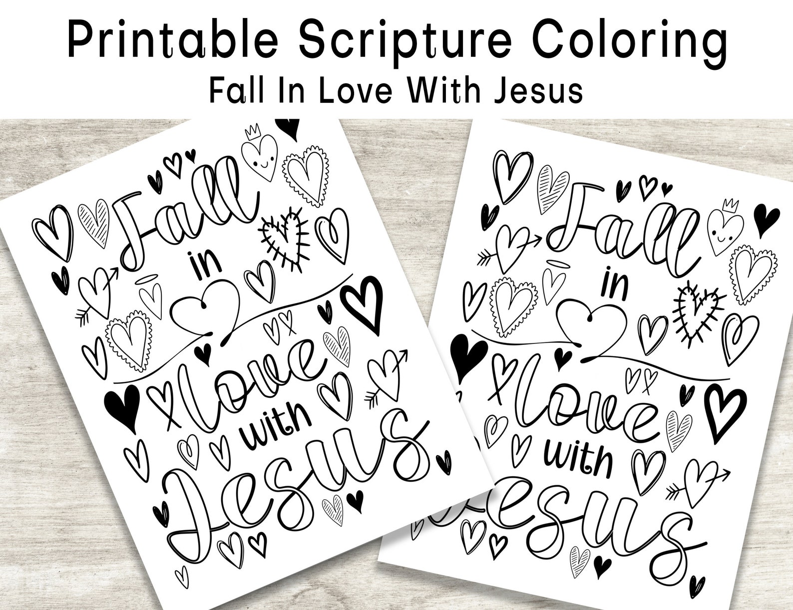 Printable Fall in Love With Jesus Page Scripture Verse - Etsy