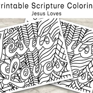 Jesus Loves Coloring Page, Printable Bible Coloring Page, Christian Kids Activity, Sunday School Craft