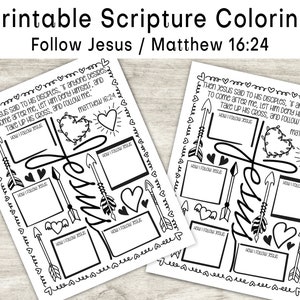 Follow Jesus Coloring Page, Printable Bible Coloring Page, Christian Kids Activity, Sunday School Craft