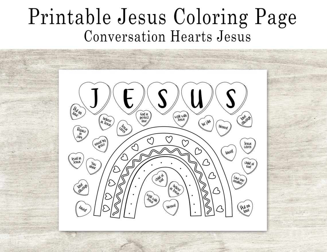 Christian Valentines Day Coloring Page, Jesus Valentine's Day, Jesus