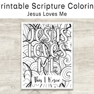 Printable Jesus Loves Me Coloring Page, Scripture Verse Coloring ...