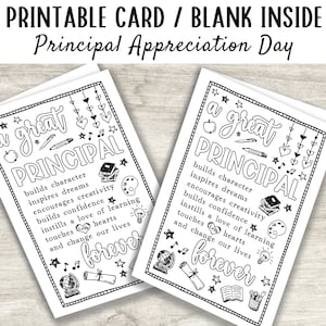 Happy Principal Appreciation Day, Principal Day, Principal Coloring Card, Happy Principal, School Card, School Kids Activity, School Craft