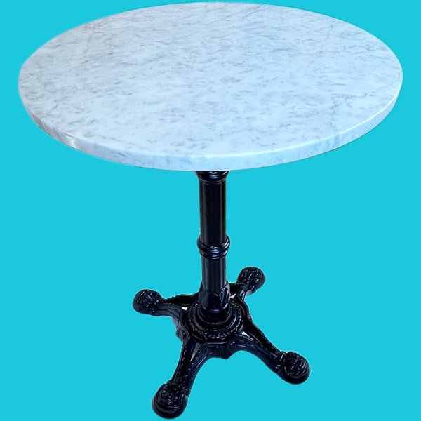 Bistro Table White Marble; Cast Iron table Base for dining height Dining room table round dine table cafe table bistro cafe table end table