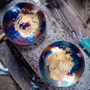 Galaxy bowl 11e verjaardag stalen kom handgesmeed Viking bowl alter bowl smid bowl