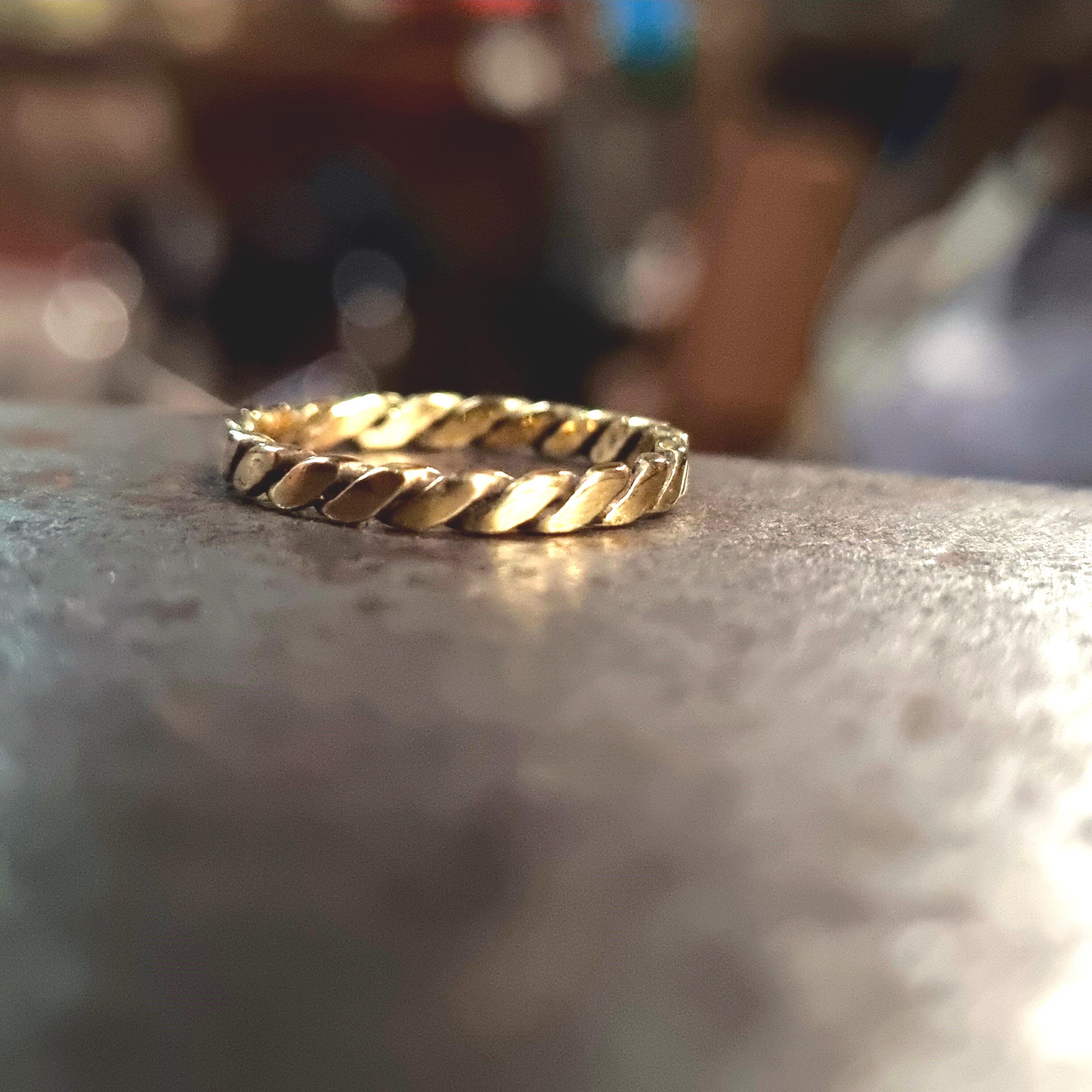 Hand-Forged Traditional Twist Ring - Classic Brass, Bronze, or Copper | Timeless Elegance | Handmade Jewellery with Historical Charm