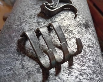 Small Hand-Forged Hook - Single Rustic Decorative Undercounter Hook | Ideal for Rustic Home Décor
