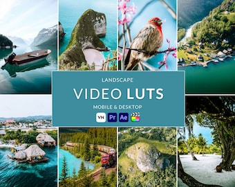 Landscape Video LUTs, Cinematic Film Presets (10 .cube Files) (Digital Download)