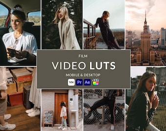 Film Video LUTs, Cinematic Presets for Premiere Pro, Final Cut Pro (Digital Download)