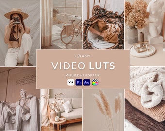 Creamy Video LUTs, Cinematic Film Presets (Cube Files, Digital Download)