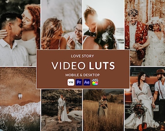 Love Story Video LUTs, Cinematic Wedding Film Presets (Digital Download)
