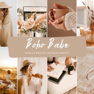 8 Mobile & Desktop Lightroom Presets BOHO BABE, Beige Presets, Aesthetic Preset, Concert Presets, Preset, Photo presets, Indoor Preset