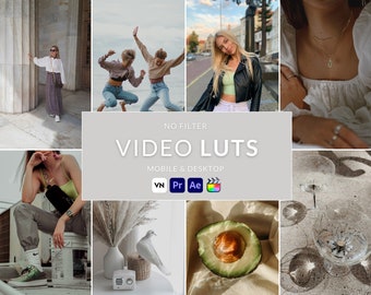 No Filter Video LUTs, Cinematic Film Presets (Digital Download)