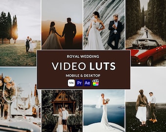 Royal Wedding Video LUTs, Cinematic Film Presets (Digital Download .cube files)