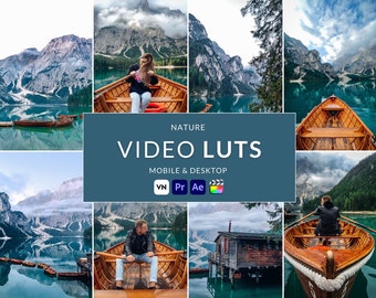 9 Nature Video LUTs, Final Cut Pro luts, Film luts, Luts for Video, Cube luts, Adobe Premiere Pro, Video Presets, Video Editing,VN editor