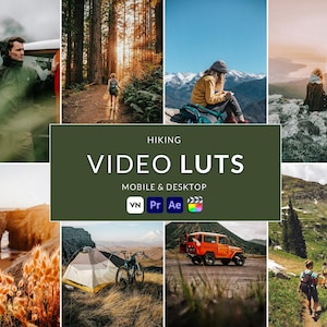10 Hiking Video LUTs, Final Cut Pro luts, Film luts, Luts for Video, Cube luts, Adobe Premiere Pro, Video Presets, Video Editing,VN editor