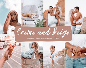 Creme Beige Lightroom Presets, Mobile & Desktop Filters (DNG, XMP, Lrtemplate)