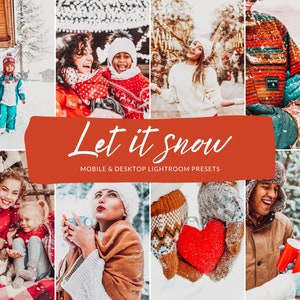 14 Mobile & Desktop Lightroom Presets LET IT SNOW, Christmas Presets, Winter Presets, Concert Presets, Photo presets, Indoor Presets