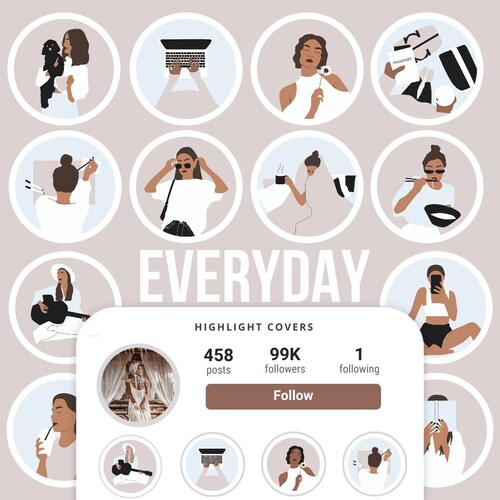 120 Everyday Instagram Story Highlight Trendy Influencers - Etsy