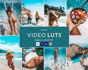 Urlaub Tropisch Video LUTs, Kinetische Film Presets (11 .cube -Dateien)
