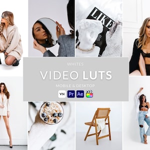10 Whites Video LUTs, Final Cut Pro Luts, Film Luts, Luts for Video, Cube Luts, Adobe Premiere Pro, Video Presets, Video Editing, VN Editor