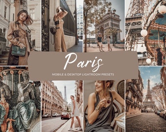 12 Mobile & Desktop Lightroom Presets PARIS, Beige Presets, Boho Preset, Travel Presets, Preset, Photo presets, Indoor Preset