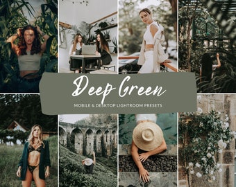 10 Mobile & Desktop Lightroom Presets DEEP GREEN, Summer Presets, Nature Presets, Concert Presets, Preset, photo presets, Indoor Presets