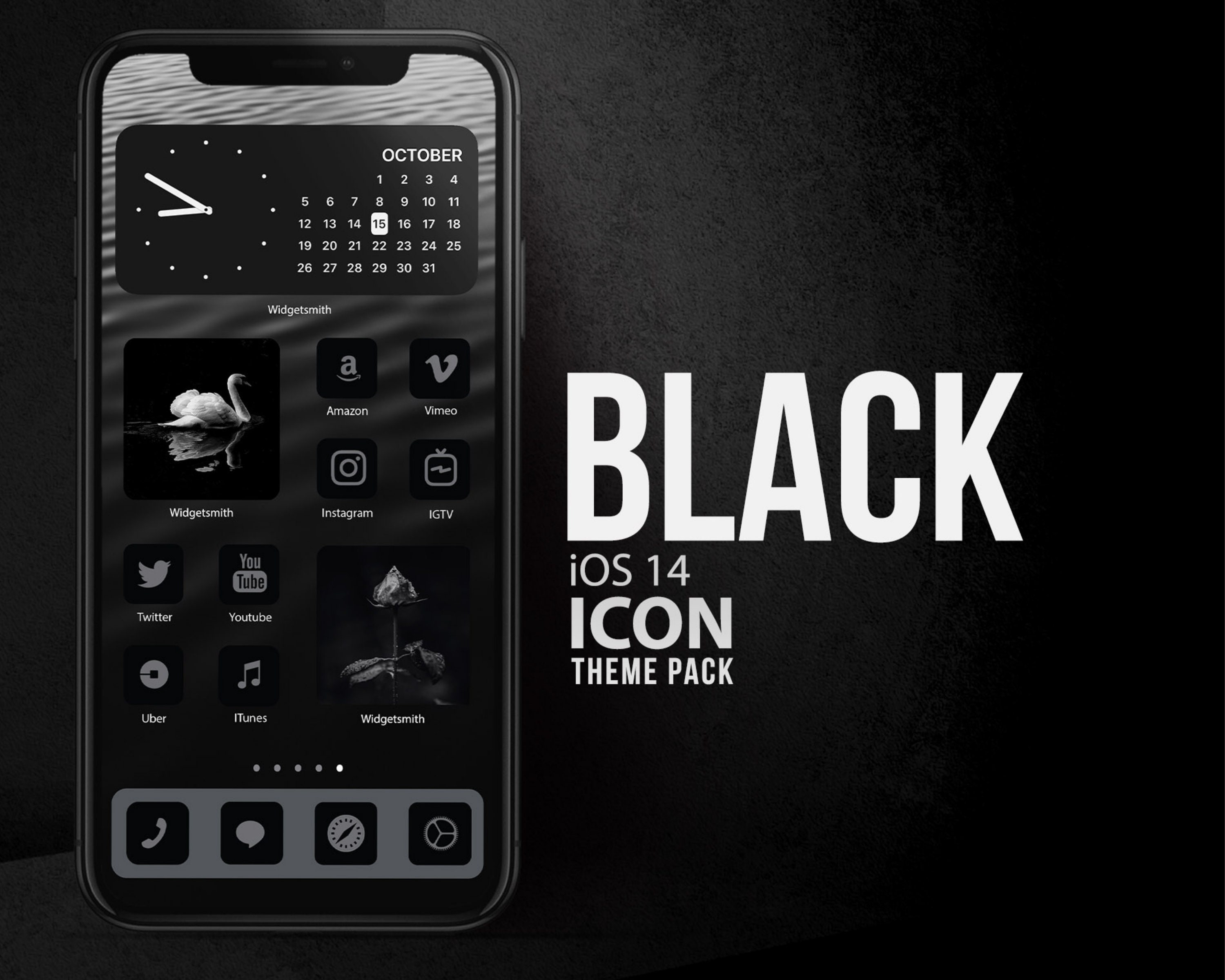Ios14 App Icons Black Aesthetic Icons Bundle Ios14 App Etsy India