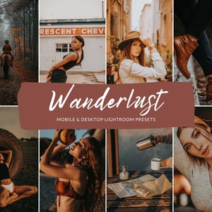 10 Mobile & Desktop Lightroom Presets WANDERLUST, Rustic Presets, Moody Presets, Concert Presets, Photo presets, Indoor Presets