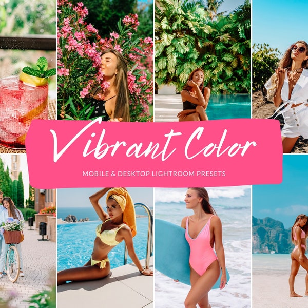 10 Mobile & Desktop Lightroom Presets VIBRANT COLOR, Aesthetic Presets, Spring Preset, Concert Presets, Preset, Photo presets, Indoor Preset