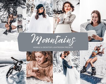 Mountains Lightroom Presets, Winter Travel Photography (Mobile & Desktop)