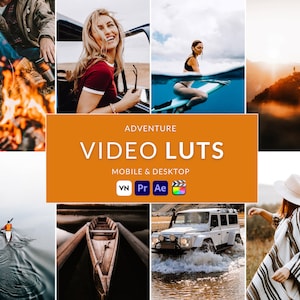 9 Adventure Video LUTs, Final Cut Pro luts, Film luts, Luts for Video, Cube luts, Adobe Premiere Pro, Video Presets, Video Editing,VN editor