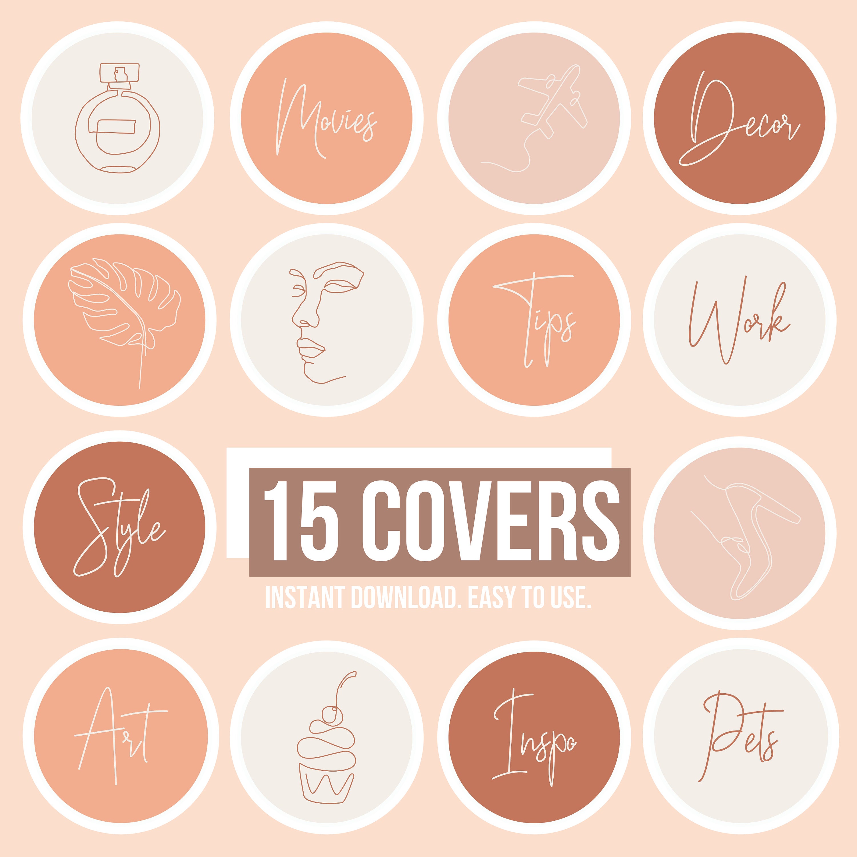 Boho Instagram Story Highlight Trendy Vintage Handwritten