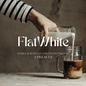 Flat White Lightroom-förinställningar, rustik stämningsfull film (mobil och dator)