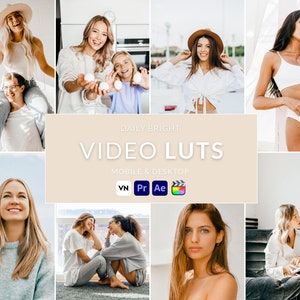 10 tägliche helle Video-LUTs, Final Cut Pro-Luts, Film-Luts, Luts-Video, Cube-Luts, Adobe Premiere Pro, Video-Presets, Video-Bearbeitung, VN-editor